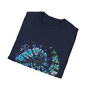Cobalt Tornado 2:  Spiral Tie-Dye T-Shirt, Unisex Kaftan, Bohemian Tee, Beachwear, Summer Top, Festival Gear, Unique Gift