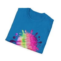 Neon Discovery 2:  Colorful Tie-Dye Splash Unisex Softstyle T-Shirt, Casual Tee, Summer Vibes, Festival Wear, Everyday Comfort, Gift Idea