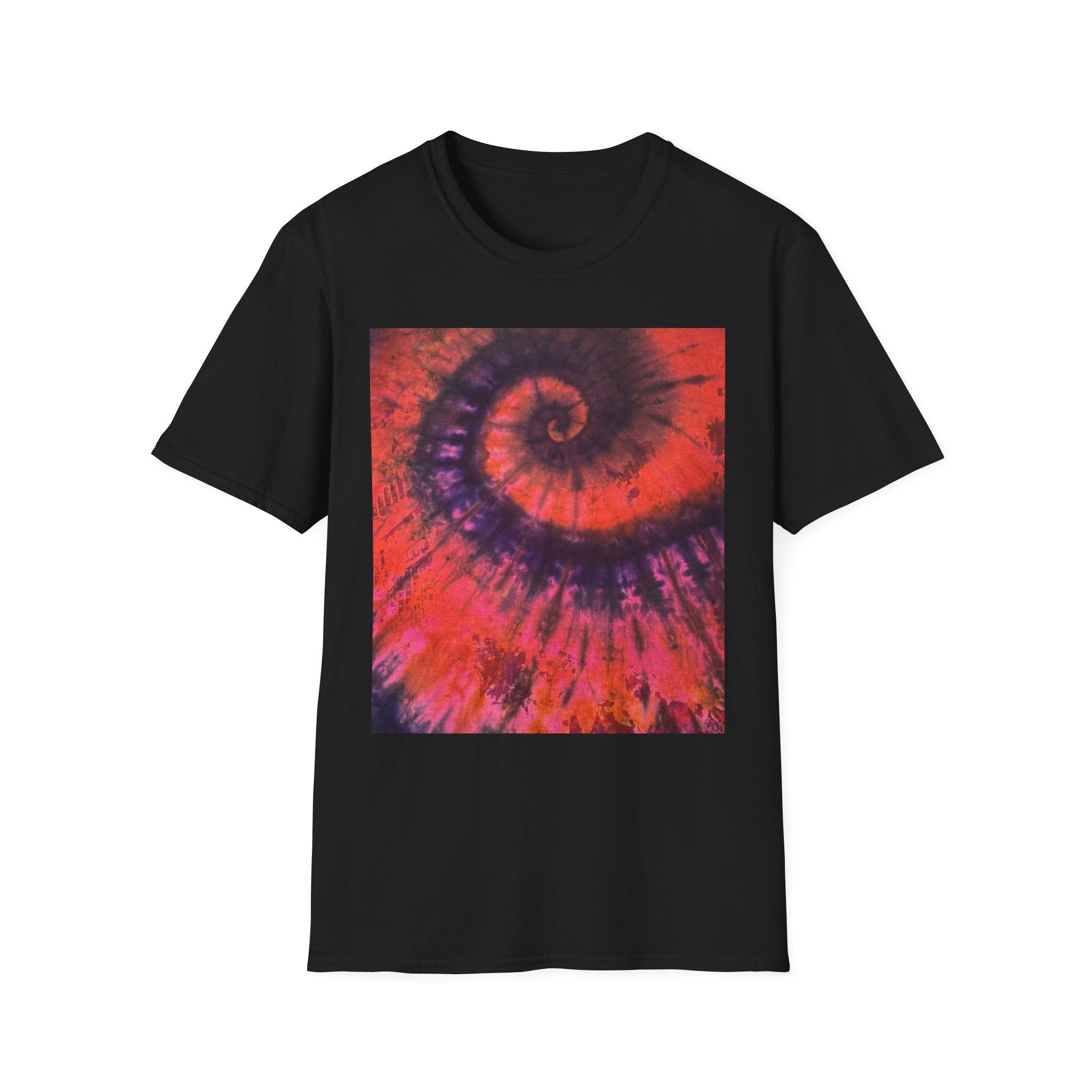 POWER BALL BLISS: Vibrant swirl Tie-Dye Unisex Softstyle T-Shirt, Summer Festival Tee, Bohemian Apparel, Gift for Friends, Unique Graphic Shirt