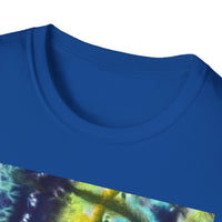 ALLIGATOR ALLEY: Reptile inspired, Vibrant Tie-Dye Unisex T-Shirt, Boho Style Tee, Summer Outfit, Festival Wear, Gift for Her, Unique Graphic Shirt