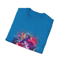 Fifth Dimension 2:  Cool Splash Art Unisex Softstyle T-Shirt, Colorful Tee, Casual Wear, Birthday Gift, Art Lover Shirt, Graphic Tee
