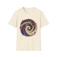 Scarlet Saga 2:  Spiral Tie-Dye Unisex Softstyle T-Shirt | Boho Chic, Casual Wear, Gift for Artists, Summer Fashion, Music Festivals