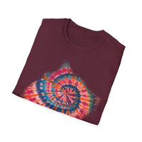 Rainbow Ballad 2: Colorful Snowy edge Tie-Dye Unisex T-Shirt, Bohemian Tee, Festival Wear, Summer Vibes, Casual Fashion, Gift for Her/Him