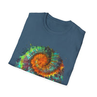 Whiplash 2:  Vibrant Spiral Tie-Dye Unisex T-Shirt, Soft Tee, Colorful Casual Tee, Summer Style shirt, Eco-friendly Gift, Festival Wear