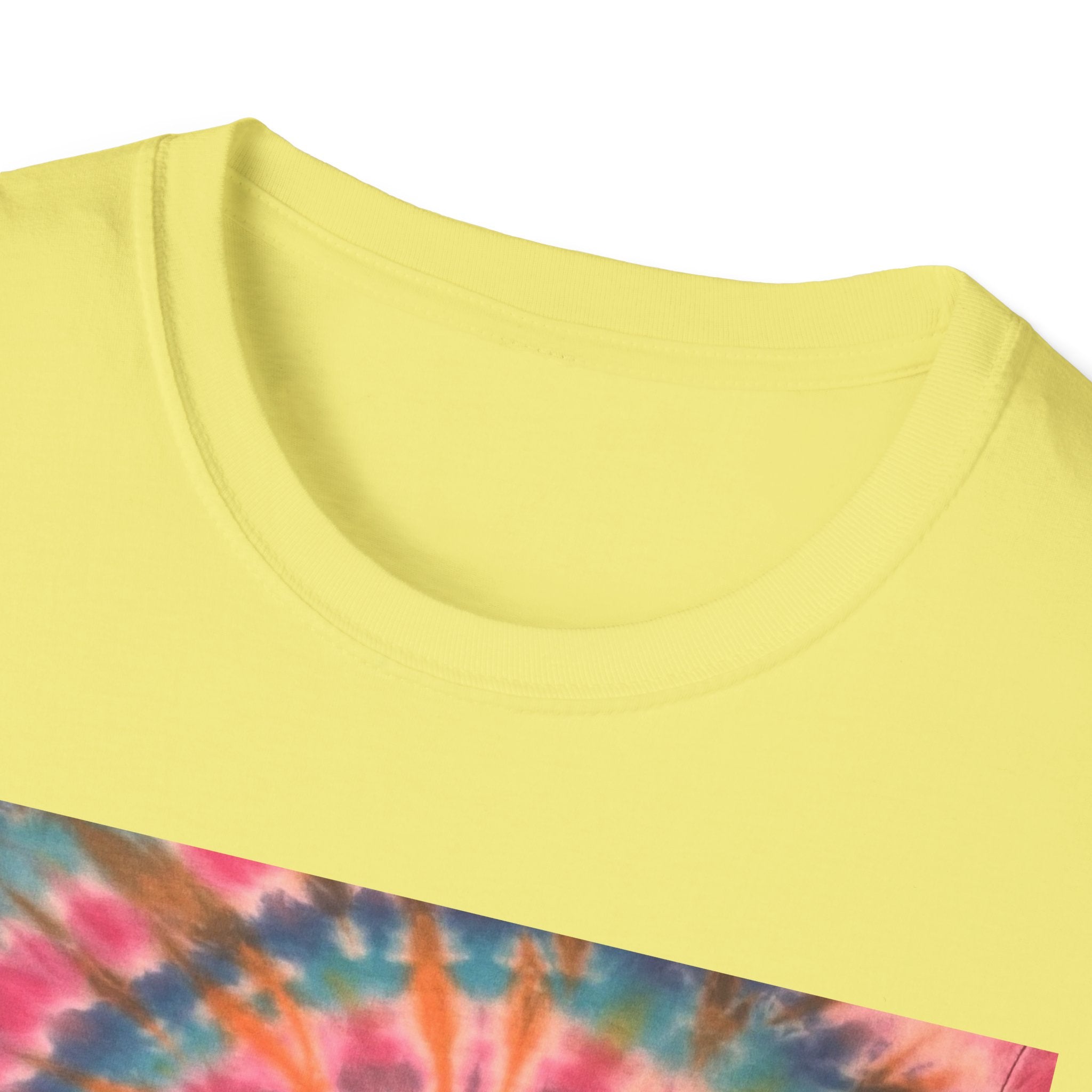 RAINBOW BALLAD: Colorful  rainbow sherbet style,  Tie-Dye Unisex Softstyle T-Shirt | Boho Vibe, Summer Essentials, Eco-Friendly Fashion, Gift for Friends, Casual Wear