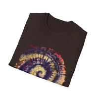 Scarlet Saga 2:  Spiral Tie-Dye Unisex Softstyle T-Shirt | Boho Chic, Casual Wear, Gift for Artists, Summer Fashion, Music Festivals