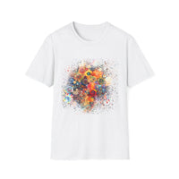 COMMOTION: Super Colorful multi-Swirl Design Unisex Softstyle T-Shirt, Bohemian Tee, Casual Wear, Festival Fashion, Gift for Art Lovers