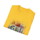The Scramble 2:  Colorful Splash Unisex Softstyle T-Shirt, Casual Wear, Gift for Friends, Summer Fashion, Vibrant Art Tee