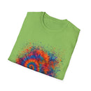 TANGERINE SWIRL: Colorful mini Swirl Unisex Softstyle T-Shirt, Vivid Tie-Dye Tee, Festival Shirt, Bohemian Style Top, Summer Vibes Clothing