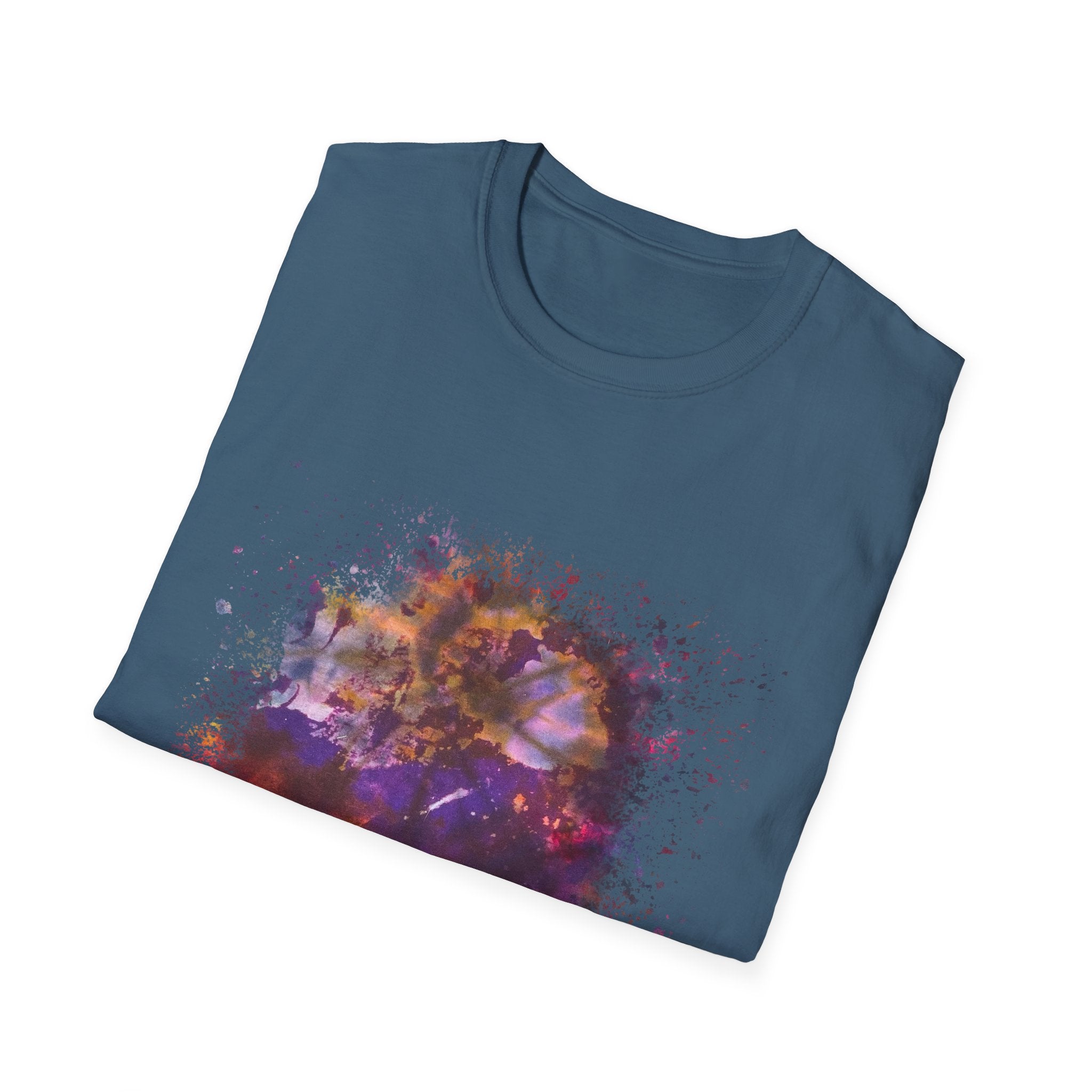 Fantasia 2:  Vibrant Splash Drip Art T-Shirt, Artistic Tee, Unisex Graphic Shirt, Trendy Casual Wear, Unique Gift for Art Lovers