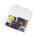 VICTORY: Vibrant Spiral Pattern collage T-Shirt, Unisex Tee for Art Lovers, Boho Chic Fashion, Perfect for Festivals, Gift for Friends