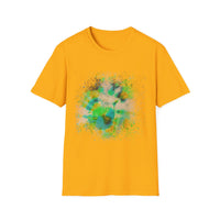 TURQUOISE TREASURE:  Colorful, splat style, Vibrant Abstract T-Shirt | Unisex Softstyle Graphic Tee, Casual Wear, Gift for Art Lovers, Summer Fashion, Unique Design