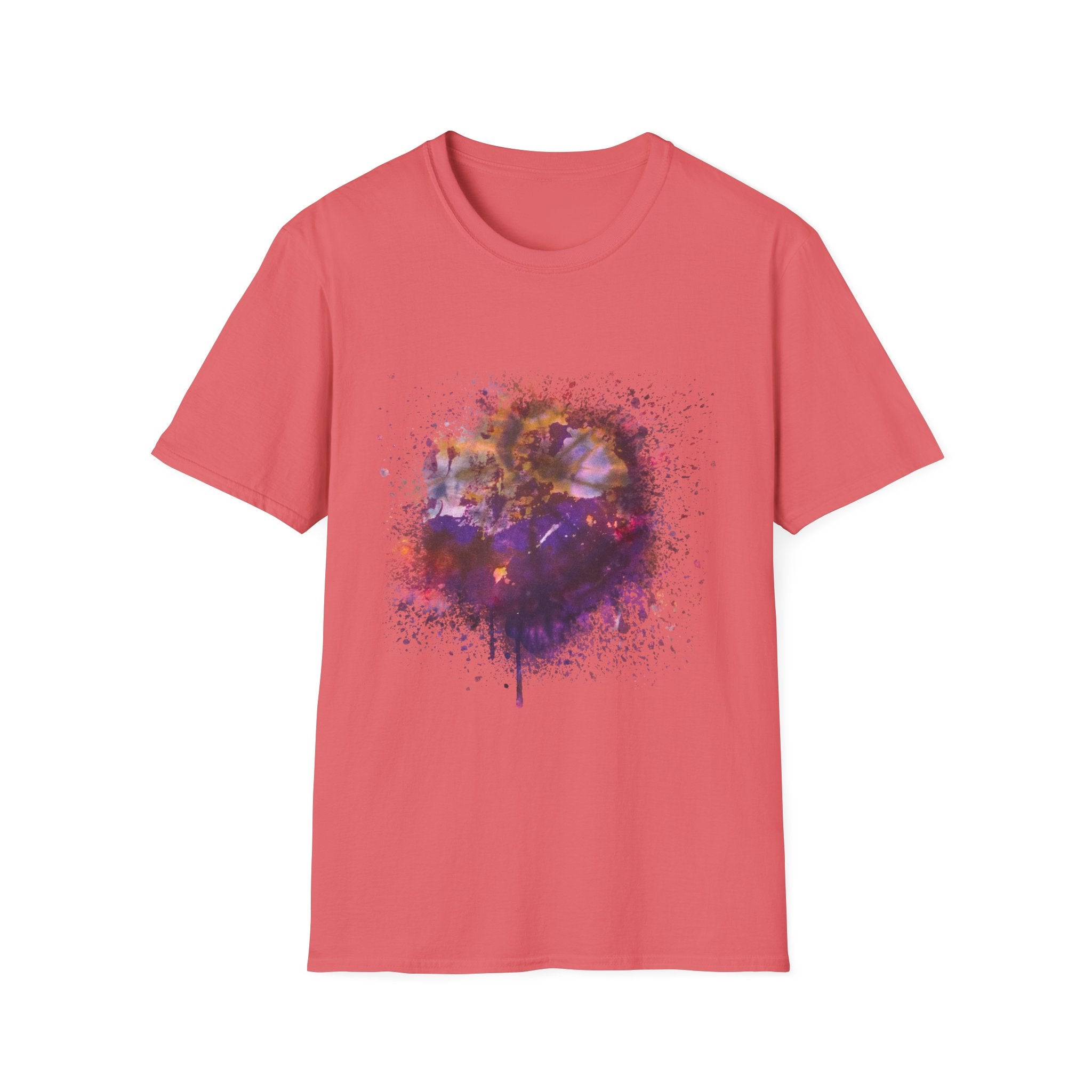 Fantasia 2:  Vibrant Splash Drip Art T-Shirt, Artistic Tee, Unisex Graphic Shirt, Trendy Casual Wear, Unique Gift for Art Lovers