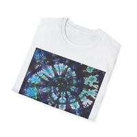 COBALT TORNADO: Tie-Dye Spiral Unisex T-Shirt, Bohemian Style Tee, Festival Apparel, Casual Wear, Gift for Him or Her