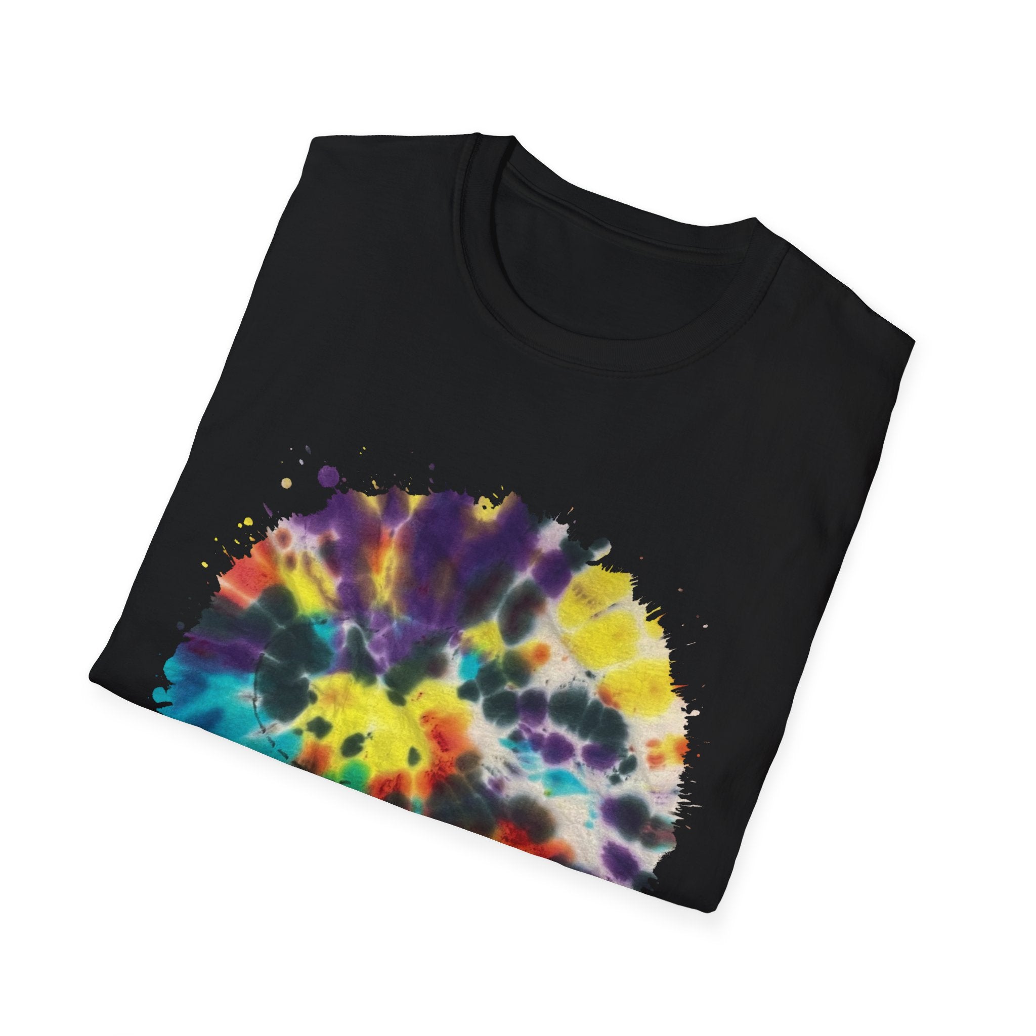 PARAGON 2: Splatter style, jubilee tie dye, Colorful Tie-Dye Unisex Softstyle T-Shirt, Boho Tee, Summer Fashion, Festival Wear, Casual Outfit, Gift Idea
