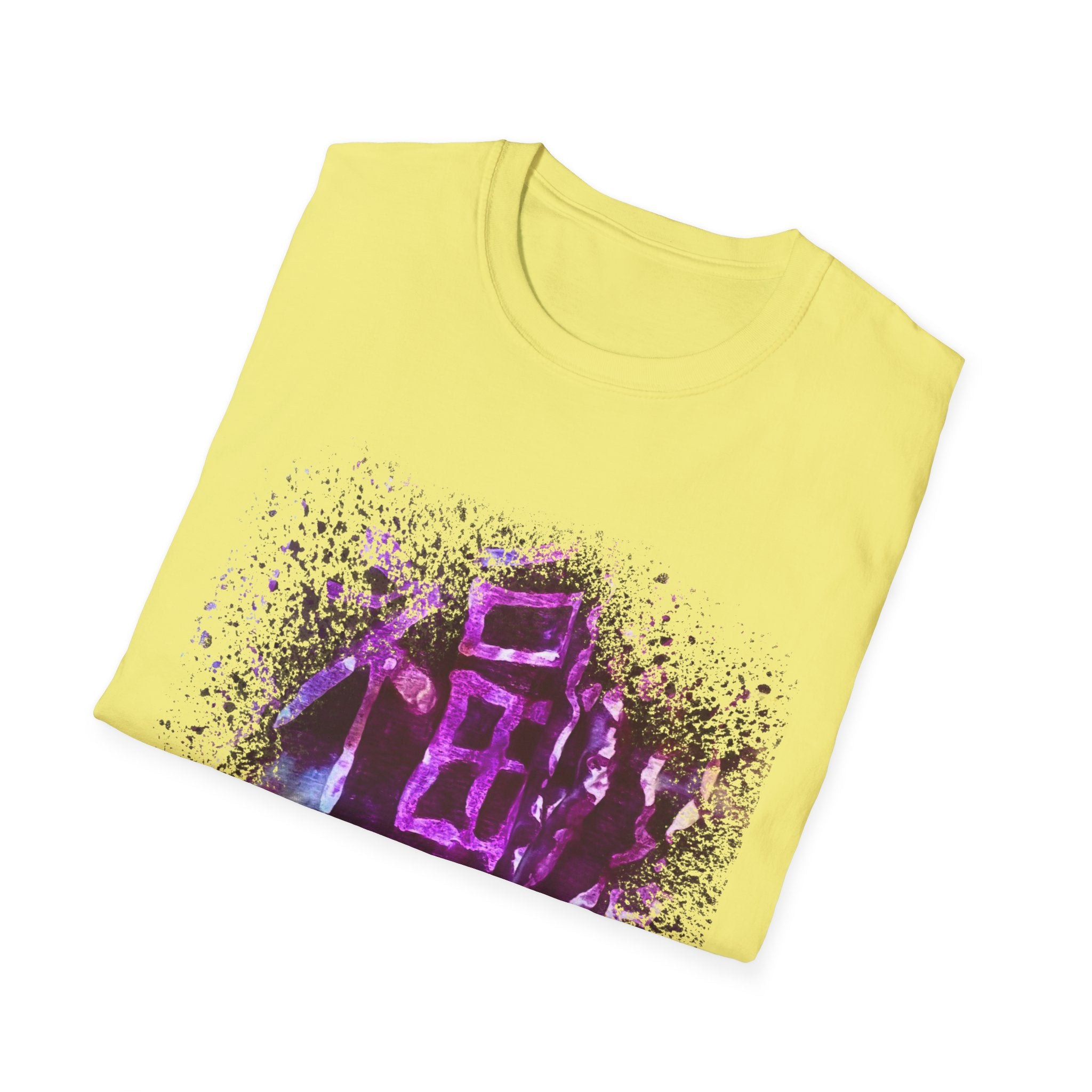 Dynasty 2: Colorful, splat style, tie dye Abstract Graphic Unisex Softstyle T-Shirt, Casual Wear, Unique Art Tee, Gift for Art Lovers, Trendy Everyday Top