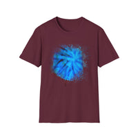 Blue Tide 2:  Vibrant Blue Drip Edge Tie-Dye Unisex Softstyle T-Shirt, Comfy Casual Wear, Summer Outfits, Beach Vibes, Gift for Him/Her, Trendy Apparel