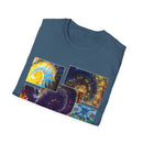 VICTORY: Vibrant Spiral Pattern collage T-Shirt, Unisex Tee for Art Lovers, Boho Chic Fashion, Perfect for Festivals, Gift for Friends