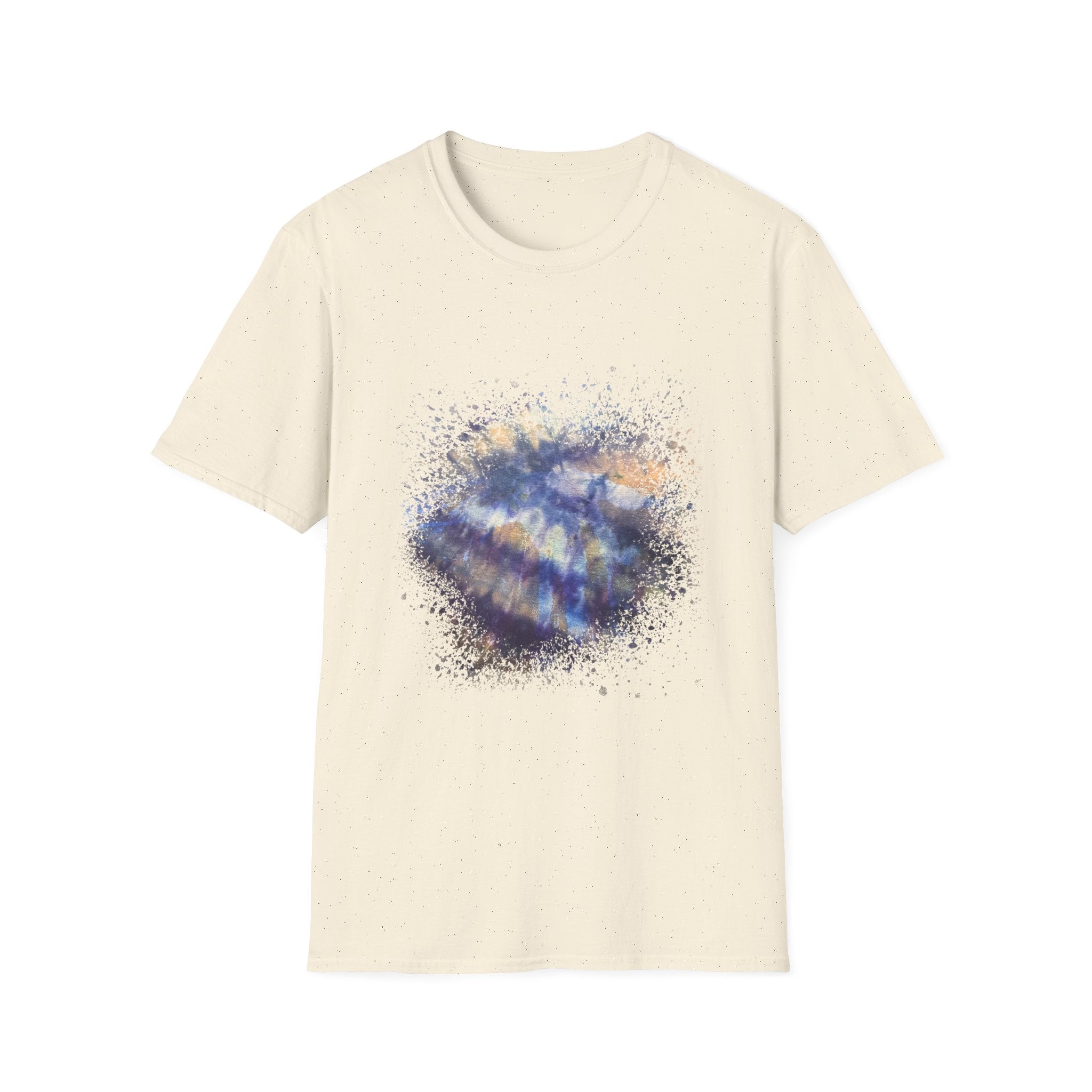 Blue on Coper 2:  Galaxy Splatter Unisex T-Shirt | Trendy Summer Tee for Art Lovers, Gift for Birthdays, Relaxed Fit Casual Wear, Unique Graphic Shirt