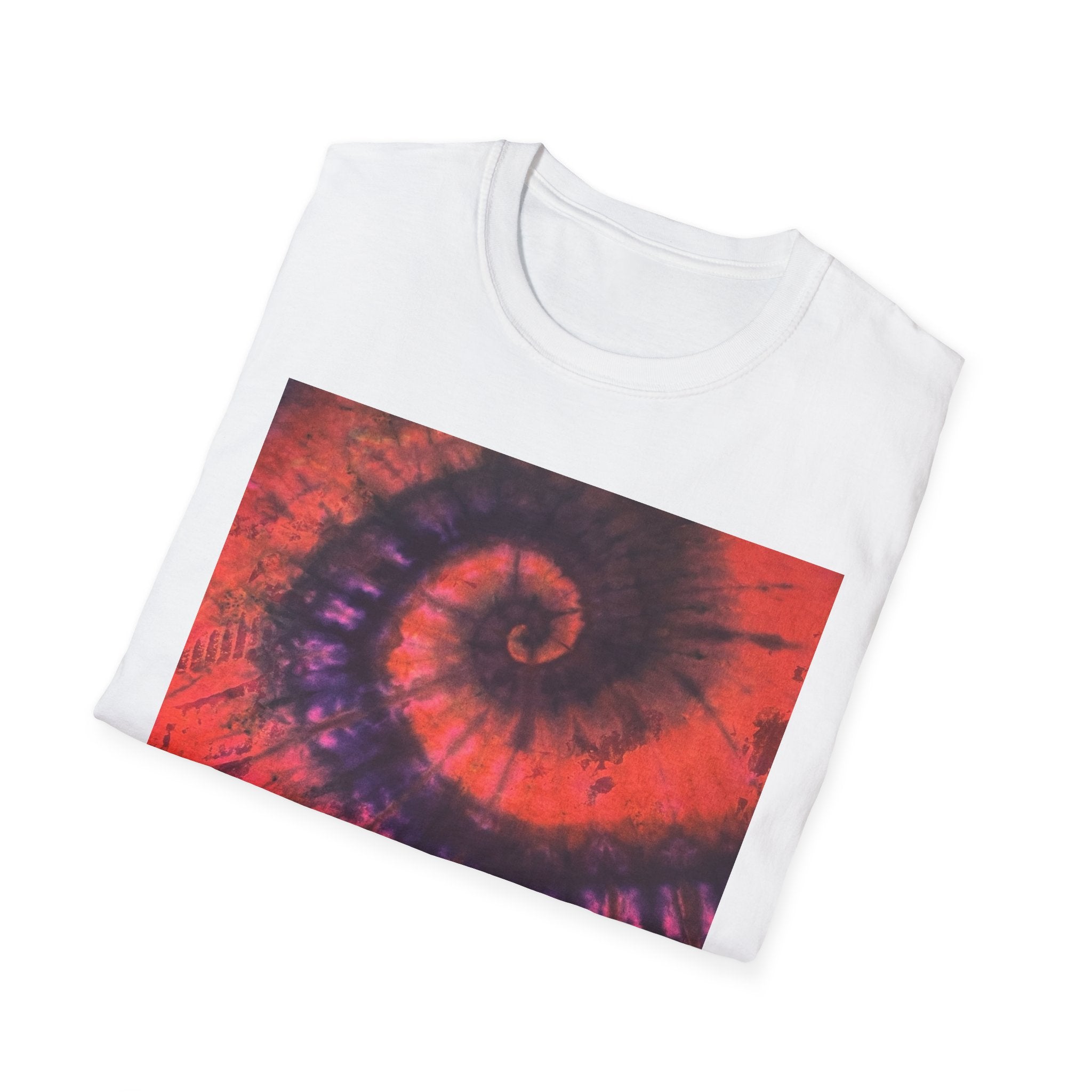 POWER BALL BLISS: Vibrant swirl Tie-Dye Unisex Softstyle T-Shirt, Summer Festival Tee, Bohemian Apparel, Gift for Friends, Unique Graphic Shirt
