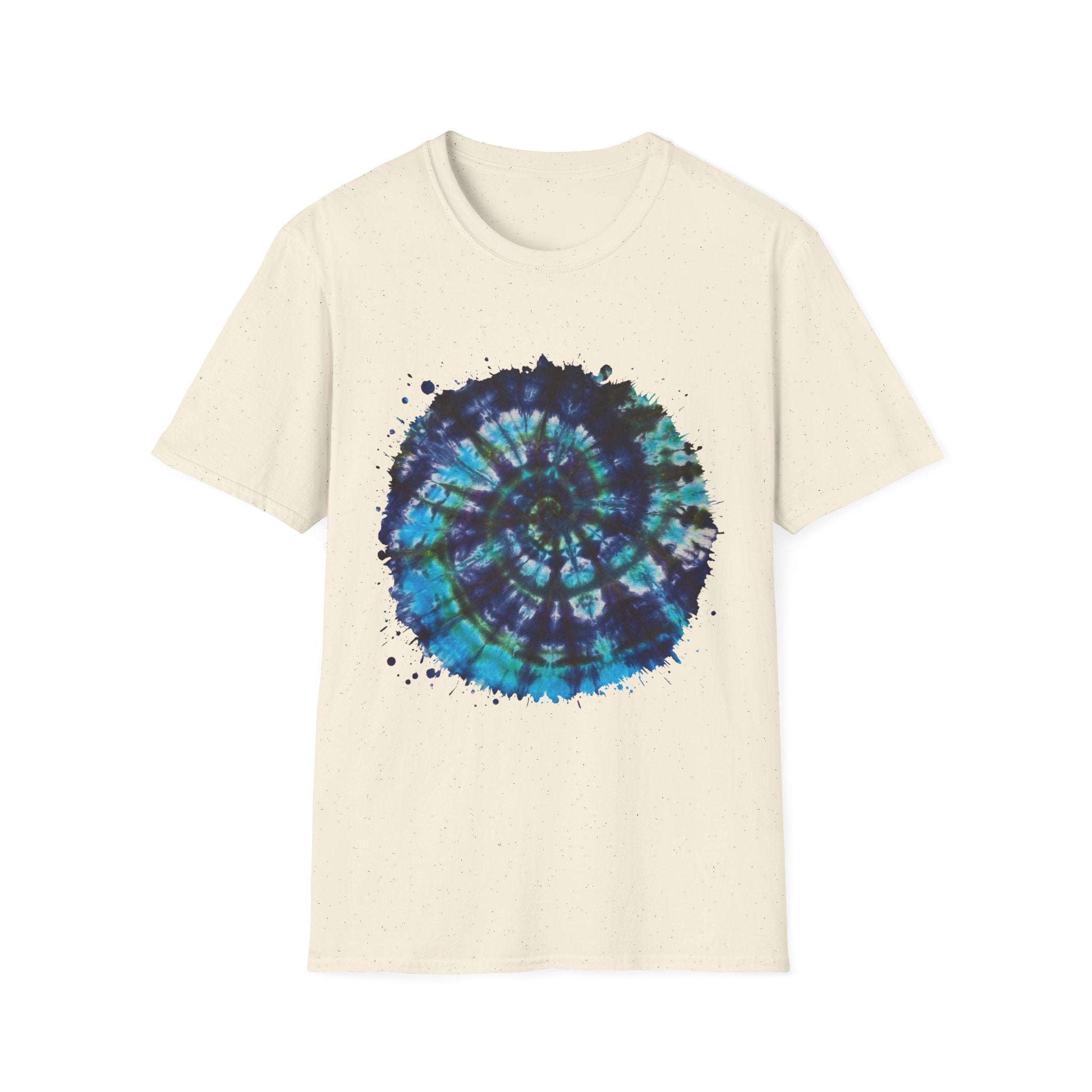Cobalt Tornado 2:  Spiral Tie-Dye T-Shirt, Unisex Kaftan, Bohemian Tee, Beachwear, Summer Top, Festival Gear, Unique Gift