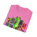 DYNAMO: Vibrant Tie-Dye collage Unisex Softstyle T-Shirt, Festival Wear, Casual Summer Top, Gift for Friends, Boho Style Tee, Colorful Graphic Tee