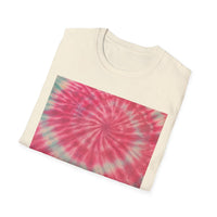 FLAMINGO:  Pink explosion! Colorful Tie-Dye Unisex Softstyle T-Shirt – Perfect for Festivals, Summer Vibes, Casual Outings, Gifts, and Everyday Wear