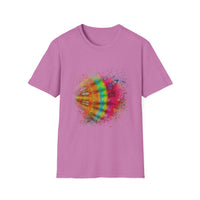 Mandarin Halo 2:  Colorful Splash Unisex Softstyle T-Shirt - Fun Graphic Tee for Summer, Festival Fashion, Casual Wear, Unique Gift Idea, Vibrant [...]