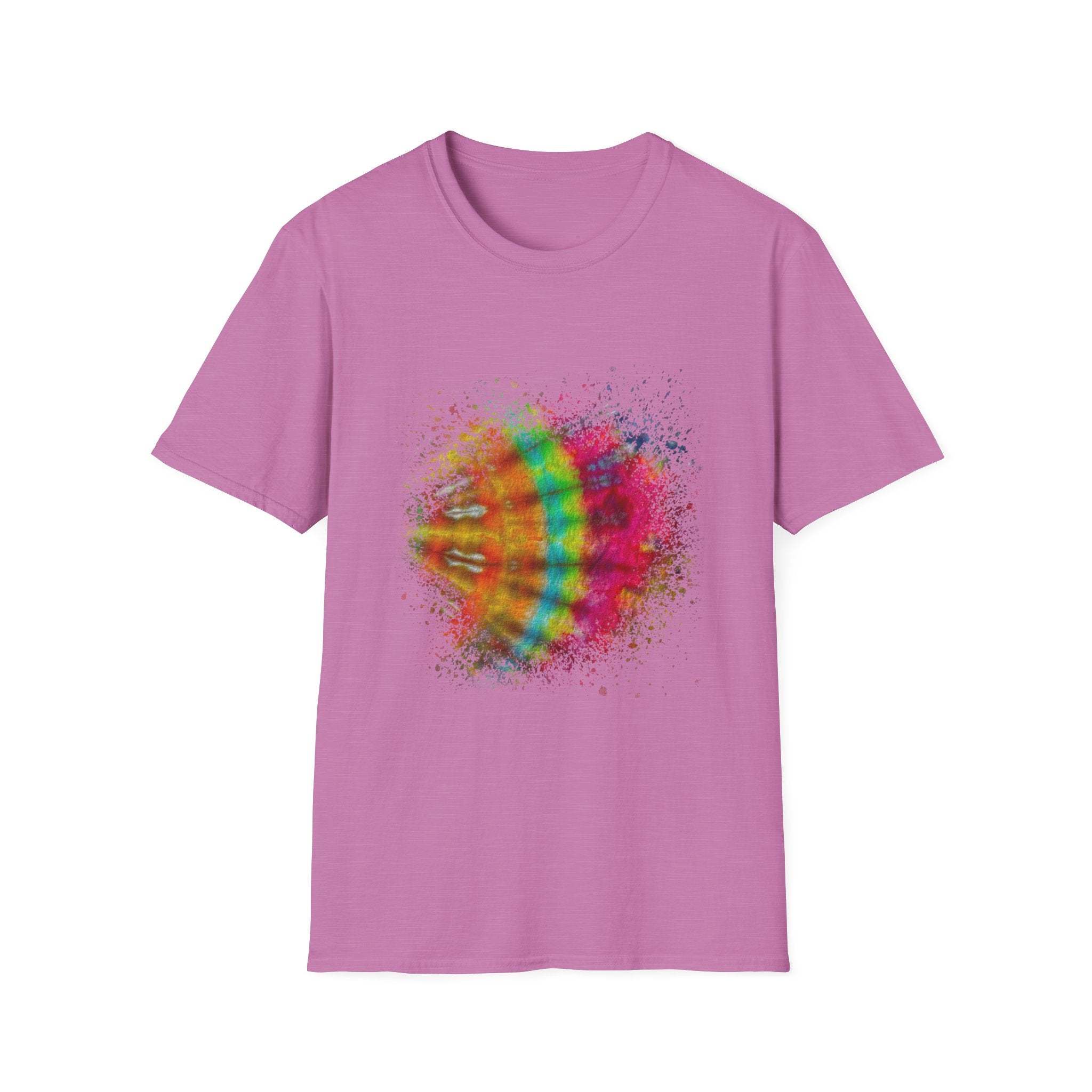 Mandarin Halo 2:  Colorful Splash Unisex Softstyle T-Shirt - Fun Graphic Tee for Summer, Festival Fashion, Casual Wear, Unique Gift Idea, Vibrant [...]