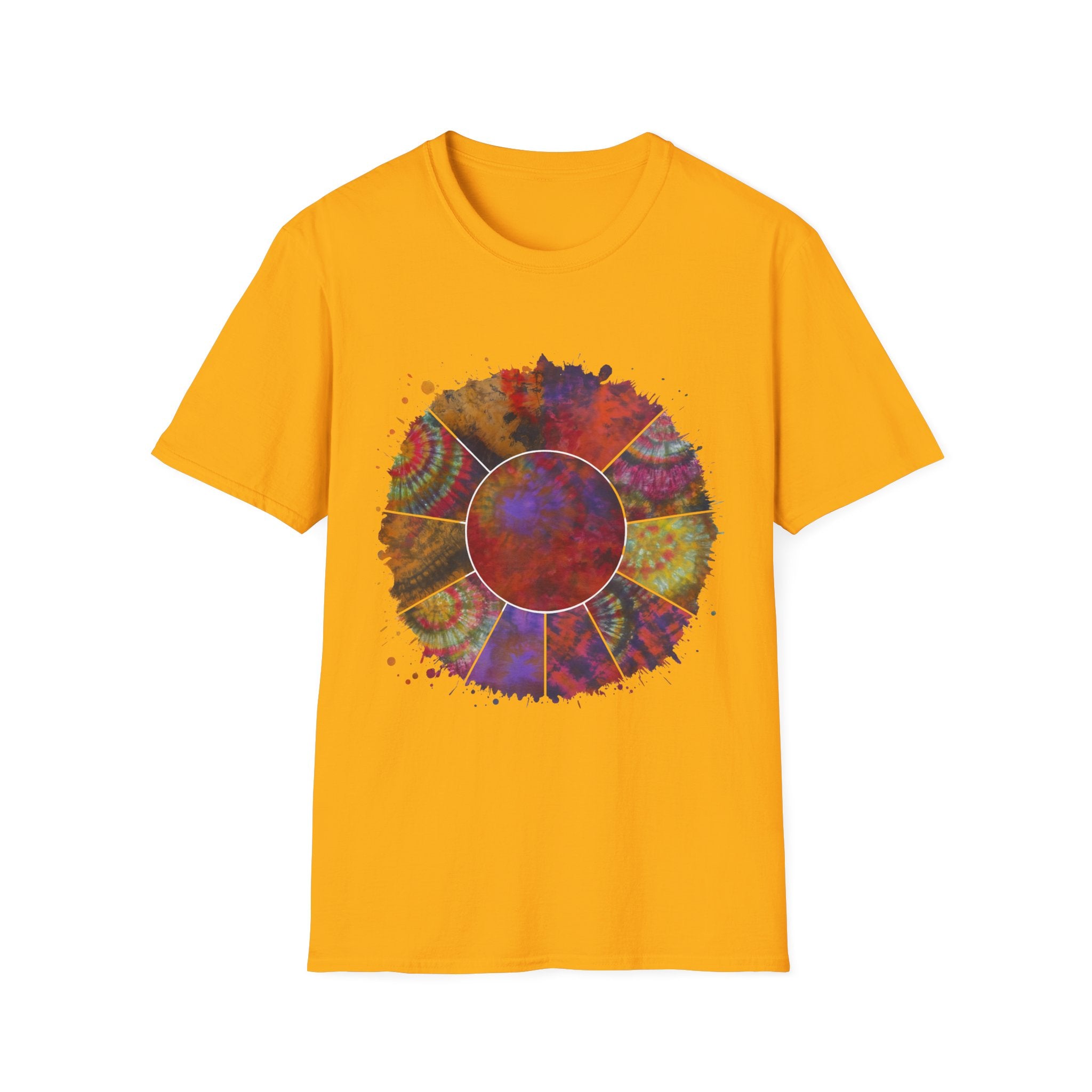 FORTUNE: Colorful, splat style, Bohemian tie dye collage, Unisex T-Shirt, Tie-Dye Vibe Shirt, Festival Wear, Summer Style, Gift for Her/Him
