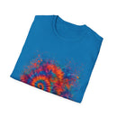 TANGERINE SWIRL: Colorful mini Swirl Unisex Softstyle T-Shirt, Vivid Tie-Dye Tee, Festival Shirt, Bohemian Style Top, Summer Vibes Clothing