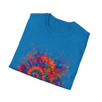 TANGERINE SWIRL: Colorful mini Swirl Unisex Softstyle T-Shirt, Vivid Tie-Dye Tee, Festival Shirt, Bohemian Style Top, Summer Vibes Clothing