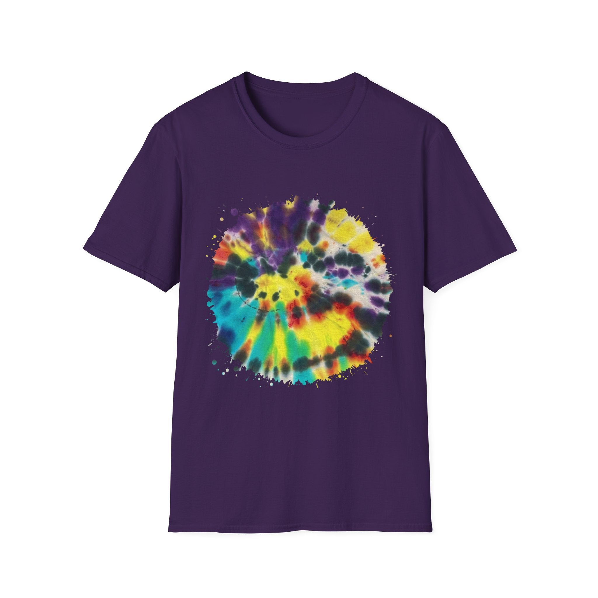 PARAGON 2: Splatter style, jubilee tie dye, Colorful Tie-Dye Unisex Softstyle T-Shirt, Boho Tee, Summer Fashion, Festival Wear, Casual Outfit, Gift Idea