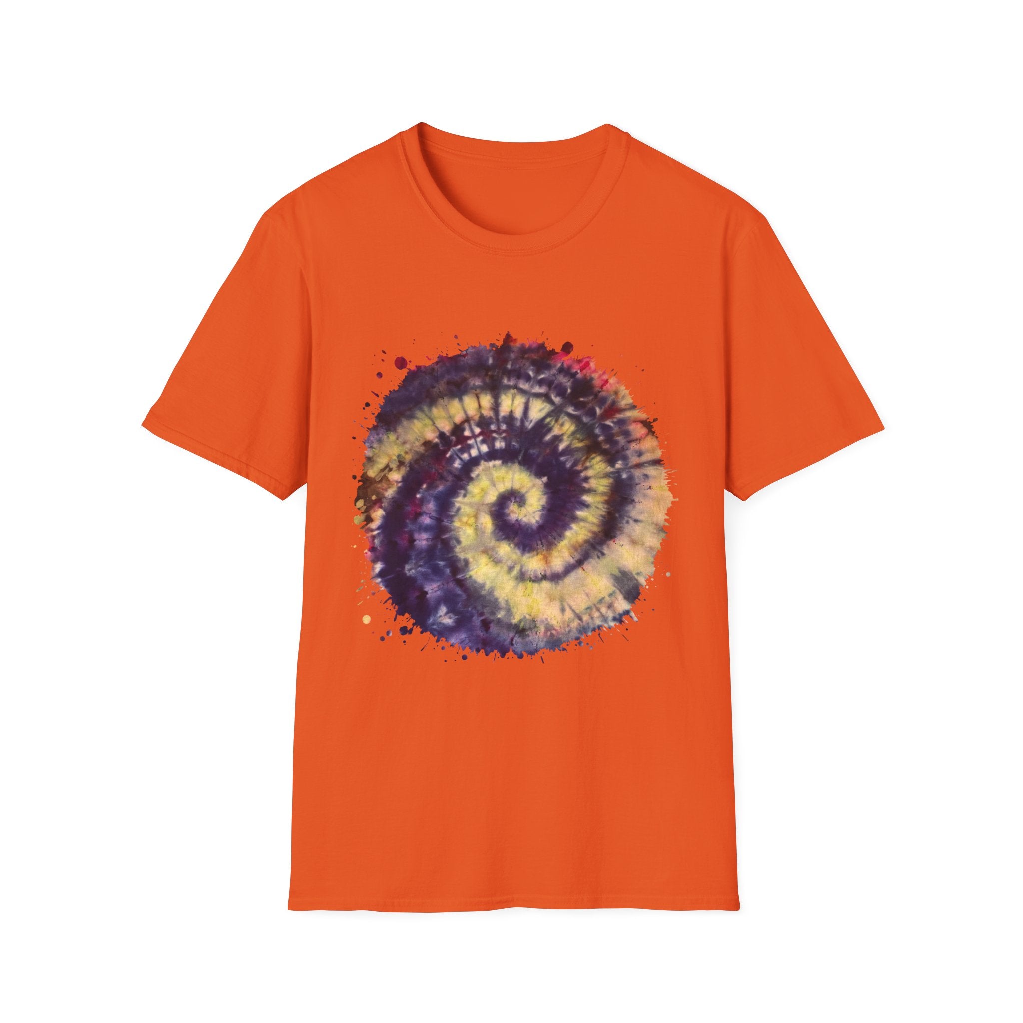 Scarlet Saga 2:  Spiral Tie-Dye Unisex Softstyle T-Shirt | Boho Chic, Casual Wear, Gift for Artists, Summer Fashion, Music Festivals