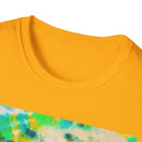 TURQUOISE TREASURE: Tide pool inspired,  Vibrant Tie-Dye T-Shirt, Unisex Softstyle Tee, Casual Summer Wear, Music Festival Attire, Boho Chic Shirt, Unique Gift for Friends