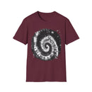 ABYSS: "Down the rabbit hole" vibe, Tie-Dye monochrome Swirl, Unisex Softstyle T-Shirt | Colorful Summer Shirt | Perfect for Festivals, Casual Outings, Gifting, Holidays
