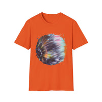 Bravado 2:  Colorful Tie-Dye Unisex Softstyle T-Shirt with Abstract Design, Perfect for Festivals, Casual Outings, Relaxed Days, Summer Vibes, and Gifts