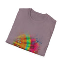 Mandarin Halo 2:  Colorful Splash Unisex Softstyle T-Shirt - Fun Graphic Tee for Summer, Festival Fashion, Casual Wear, Unique Gift Idea, Vibrant [...]