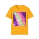 NEON DISCOVERY:  Sky zone, Vibrant Tie-Dye Unisex Softstyle T-Shirt - Trendy Casual Wear, Summer Festivals, Gifts for Friends, Retro Vibe, Unisex Tee