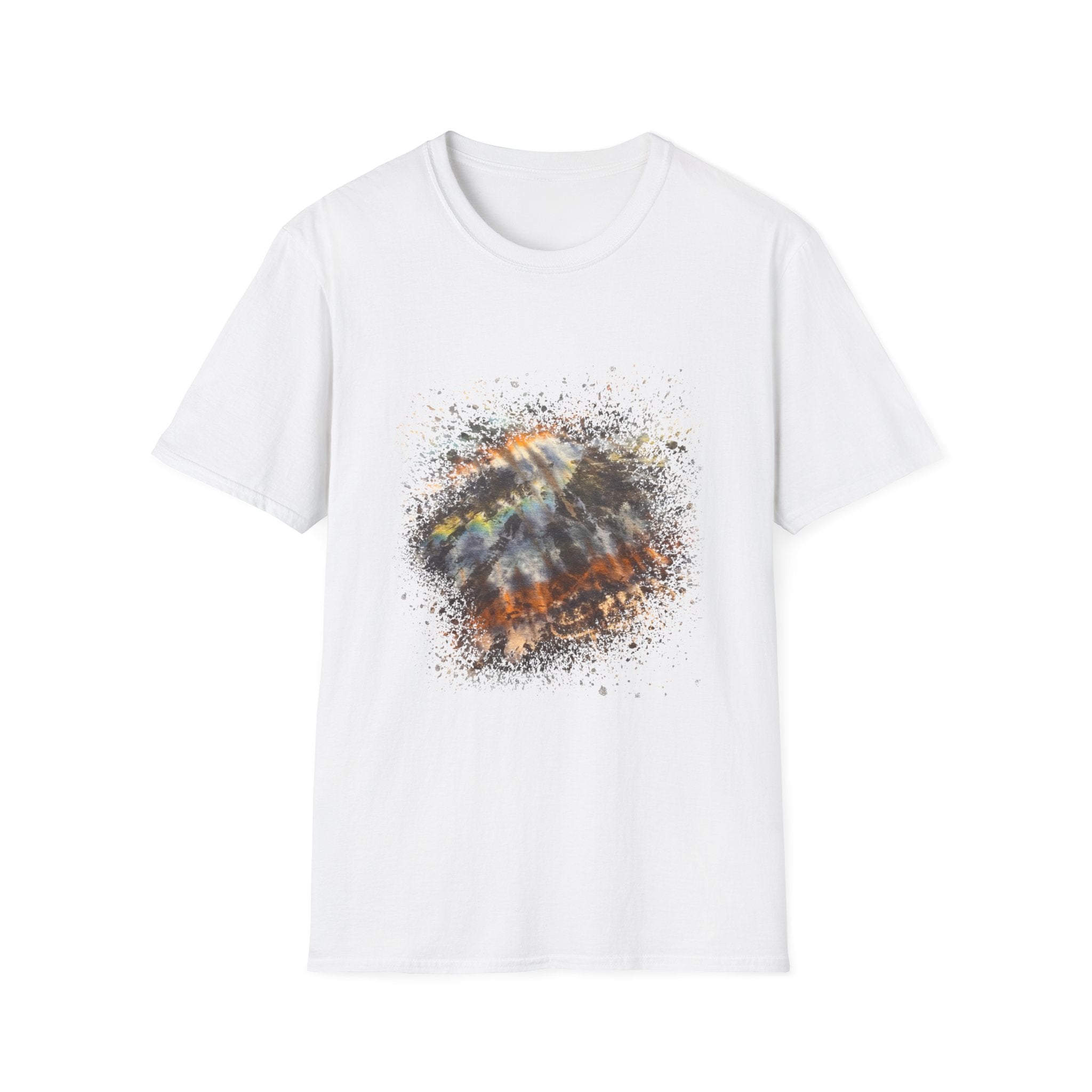 Asteroid Menace 2:  Artistic Abstract Unisex Softstyle T-Shirt | Trendy Graphic Tee, Casual Wear, Unique Fashion Gift, Art Lover Apparel, Everyday Comfort