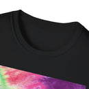NEON DISCOVERY:  Sky zone, Vibrant Tie-Dye Unisex Softstyle T-Shirt - Trendy Casual Wear, Summer Festivals, Gifts for Friends, Retro Vibe, Unisex Tee