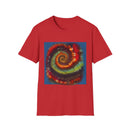 CHARTREUSE LEGEND:  Colorful Spiral TIe Dye Design Unisex Softstyle T-Shirt | Bohemian Vibe, Everyday Wear, Gift, Festival Style, Relaxation