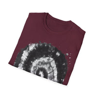 ABYSS: "Down the rabbit hole" vibe, Tie-Dye monochrome Swirl, Unisex Softstyle T-Shirt | Colorful Summer Shirt | Perfect for Festivals, Casual Outings, Gifting, Holidays