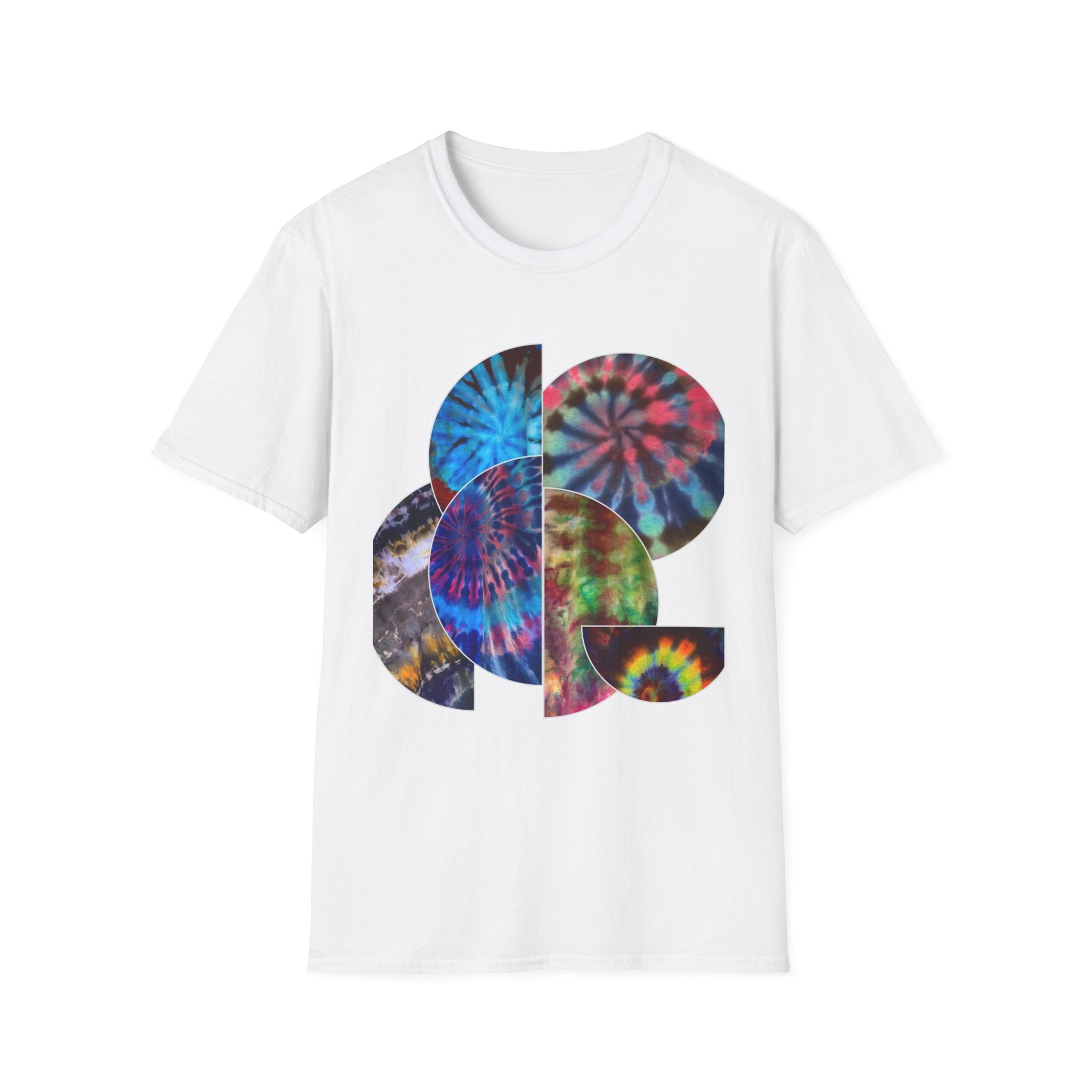 TENACITY:  Vibrant Tie-Dye collage Unisex Softstyle T-Shirt | Colorful Bohemian Tee, Festival Wear, Summer Outfit, Vintage Vibes, Gift Idea