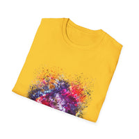 Fifth Dimension 2:  Cool Splash Art Unisex Softstyle T-Shirt, Colorful Tee, Casual Wear, Birthday Gift, Art Lover Shirt, Graphic Tee