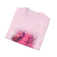 Magenta Madness 2:  Vibrant Splash T-Shirt: Unisex Softstyle, Art Enthusiast Gift, Casual Wear, Summer Apparel, Splash of Color, Vibrant Tee