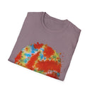 Orange Krush 2:  Tie-Dye Krush Unisex Softstyle T-Shirt, Vibrant Casual Tee, Bohemian Top, Festival Wear, Gift for Music Lovers