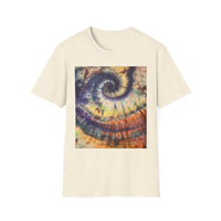 MOCHA SPIDER DANCE:  Unique Spiral Tie-Dye Unisex T-Shirt, Boho Chic Tee, Summer Vibes Top, Festival Wear, Eco-Friendly Gift