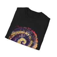 Scarlet Saga 2:  Spiral Tie-Dye Unisex Softstyle T-Shirt | Boho Chic, Casual Wear, Gift for Artists, Summer Fashion, Music Festivals
