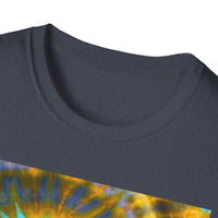 SOLAR PASSION:  Sun inspired tie dye, Boho Spiral Sun T-Shirt - Artistic Graphic Tee for Relaxed Vibes, Festival Wear, Gifts for Creatives, Unisex Tees, Everyday Comfort